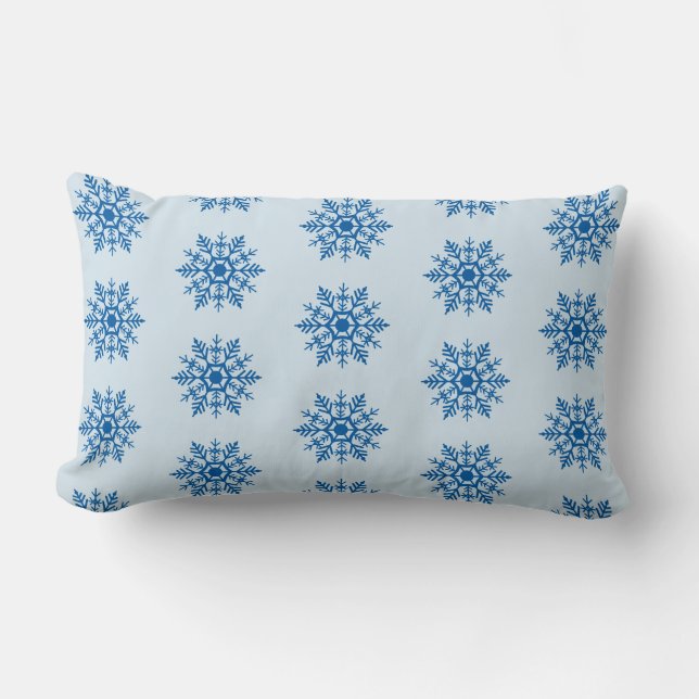 Coussin Rectangle Motif d'hiver Motif Motif bleu neige (Recto)