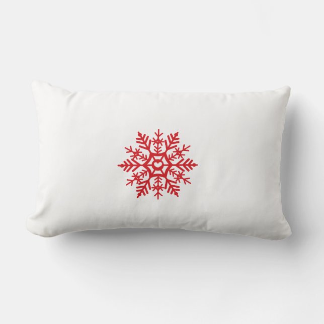 Coussin Rectangle Motif d'hiver Red Snowflake Motif (Recto)
