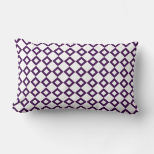 Coussin Rectangle Motif diamant blanc et violet