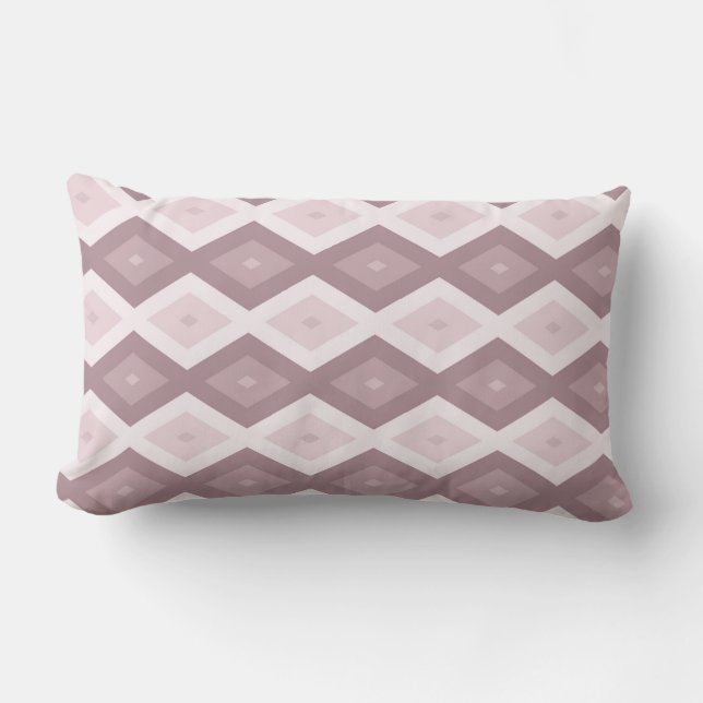 Coussin Rectangle Motif diamant rose quartz rose (Recto)
