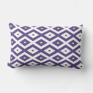 Coussin Rectangle Motif diamant ultra violet et blanc