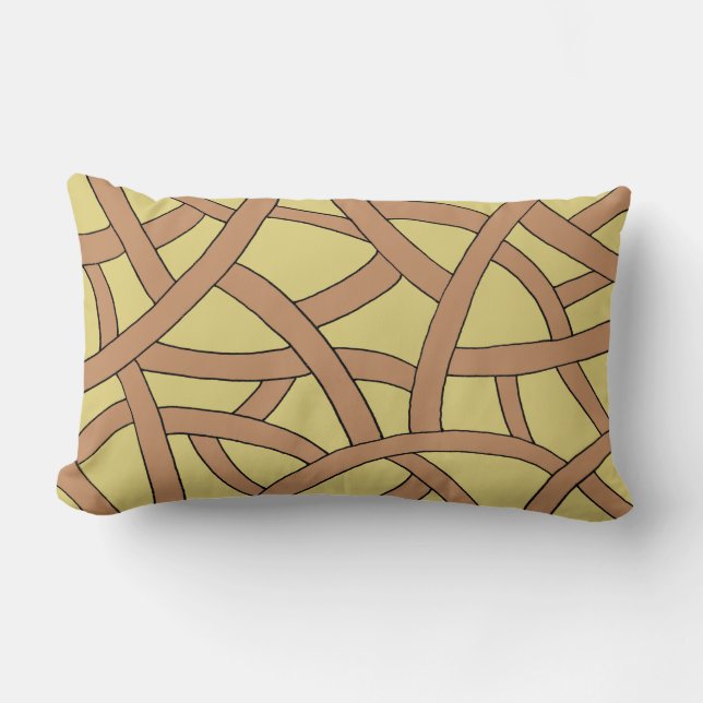 Coussin Rectangle Motif d'Imaginaire Brown et vert (Recto)