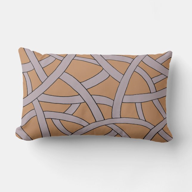 Coussin Rectangle Motif d'Imaginaire Brown et violet (Recto)