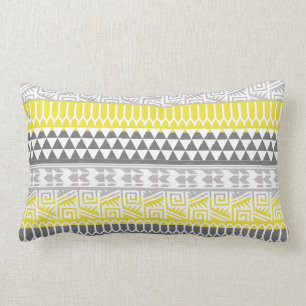 Coussin Rectangle Motif d'impression tribal Aztec géométrique gris