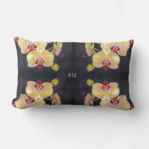 Coussin Rectangle Motif d'orchidée jaune