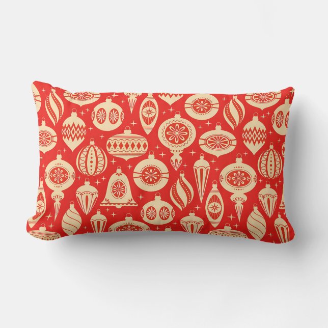 Coussin Rectangle Motif d'ornement de Noël brillant (Recto)