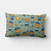 Coussin Rectangle Motif d'ours marin mignon avec thème océanique (Verso)
