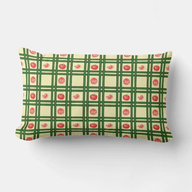 Coussin Rectangle Motif du jardinier de tomates fraîches (Recto)