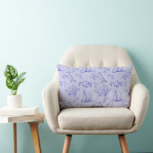 Coussin Rectangle Motif d'une ligne d'animal marin et voilier (Chaise)