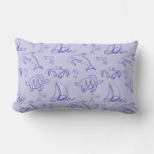 Coussin Rectangle Motif d'une ligne d'animal marin et voilier (Recto)