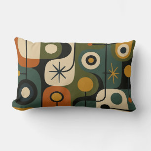 Coussin Rectangle Motif Éclaté de Style Mid Century Modern