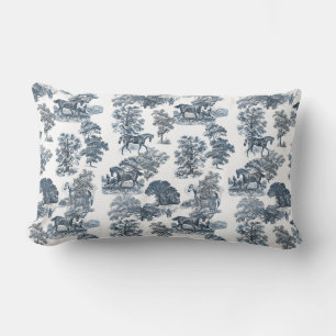 Coussin Rectangle Motif élégant élégant Rustic Toile Horses