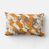Coussin Rectangle Motif en diagonale du chat noir blanc gingembre (Verso)