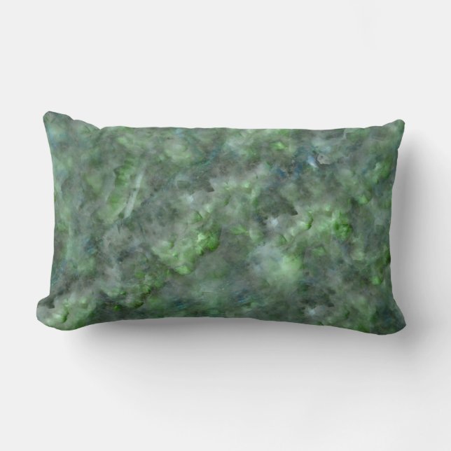 Coussin Rectangle motif en granit de quartz vert Abstrait (Recto)