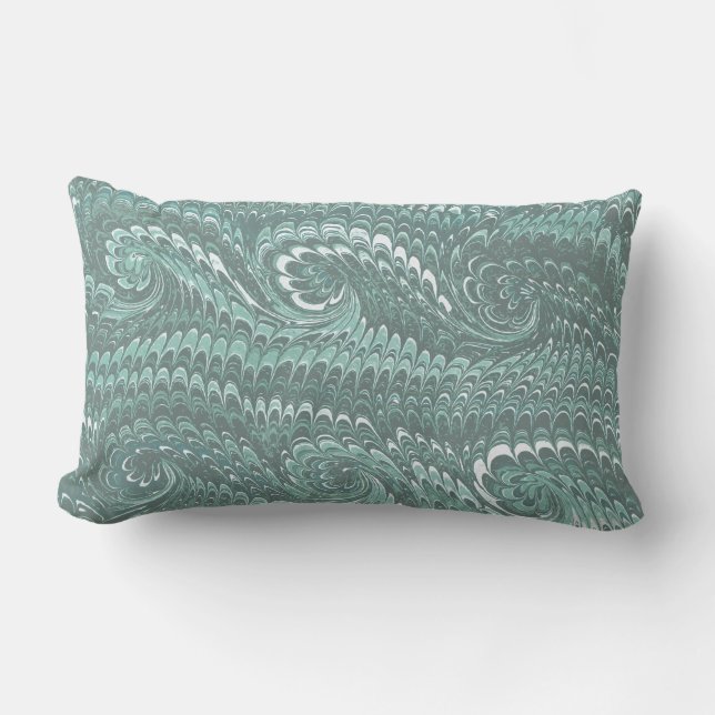 Coussin Rectangle Motif en marbre en acier Abstrait moderne (Recto)