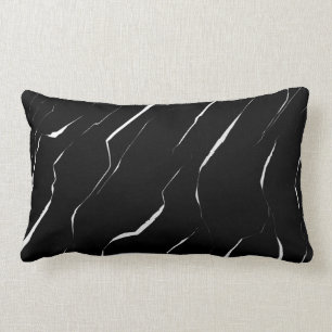 Coussin Rectangle Motif en marbre noir blanc moderne
