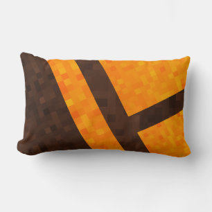 Coussin Rectangle Motif en mosaïque Abstraite Brown jaune,