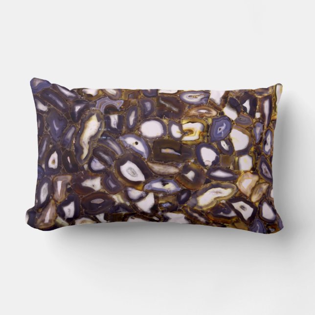Coussin Rectangle Motif en pierre blanche Brown violet (Recto)