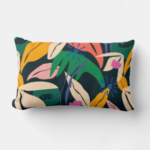 Coussin Rectangle Motif feuille coloré, dynamique