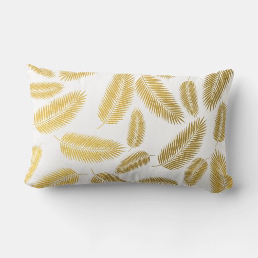 Coussin Rectangle Motif Feuille Faux Gold Palm (Verso)