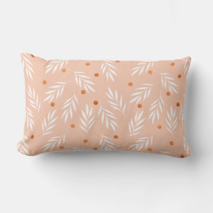 Coussin Rectangle Motif Feuille moderne Apricot rose