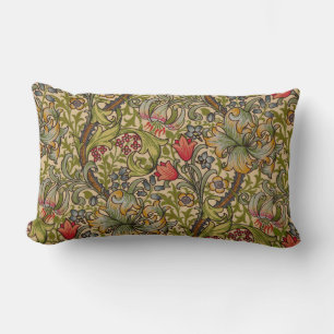 Coussin Rectangle Motif floral antique Lily dorée de William Morris