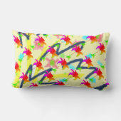 Coussin Rectangle Motif floral arc-en-ciel (Verso)