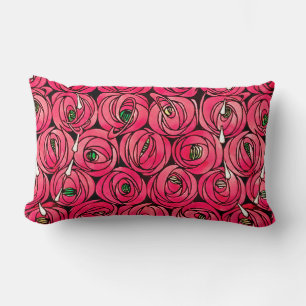 Coussin Rectangle Motif floral Art Nouveau de rose de Rennie Mackint
