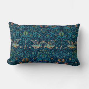 Coussin Rectangle Motif floral Art Nouveau d'oiseaux de William Morr