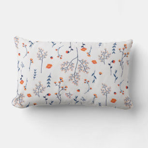 Coussin Rectangle Motif floral botanique victorien sombre et maussad