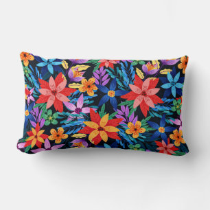 Coussin Rectangle Motif Floral Exotique Coloré-68578