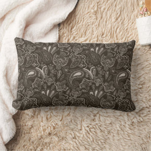 Coussin Rectangle Motif floral paisley ethnique vintage rétro
