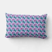 Coussin Rectangle Motif floral papillon violet cyan (Verso)