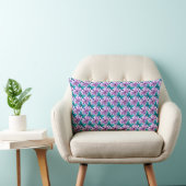 Coussin Rectangle Motif floral papillon violet cyan (Chaise)
