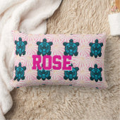 Coussin Rectangle Motif floral personnalisé de tortue tropicale sans (Couverture)