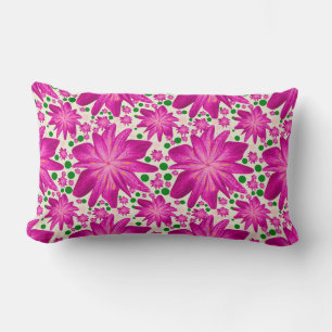 Coussin Rectangle Motif floral rose chaud sans couture