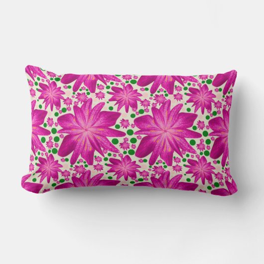 Coussin Rectangle Motif floral rose chaud sans couture (Recto)