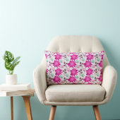 Coussin Rectangle Motif floral rose vibrant | Fleurs modernes audaci (Chaise)