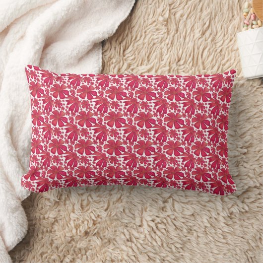 Coussin Rectangle Motif floral rouge sans couture, répétition de fle (Couverture)