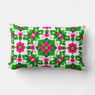 Coussin Rectangle Motif floral tropical vibrant