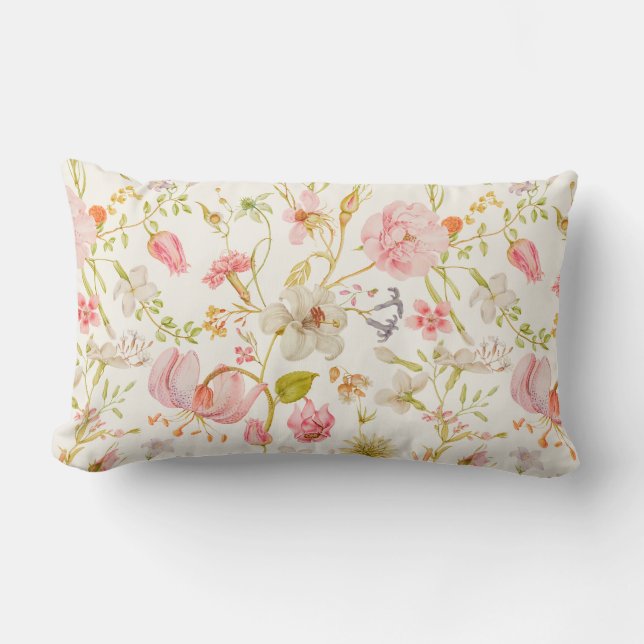 Coussin Rectangle Motif floral vintage (Recto)