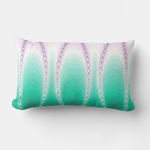 Coussin Rectangle Motif fractal Abstrait - Vert pourpre dégradé