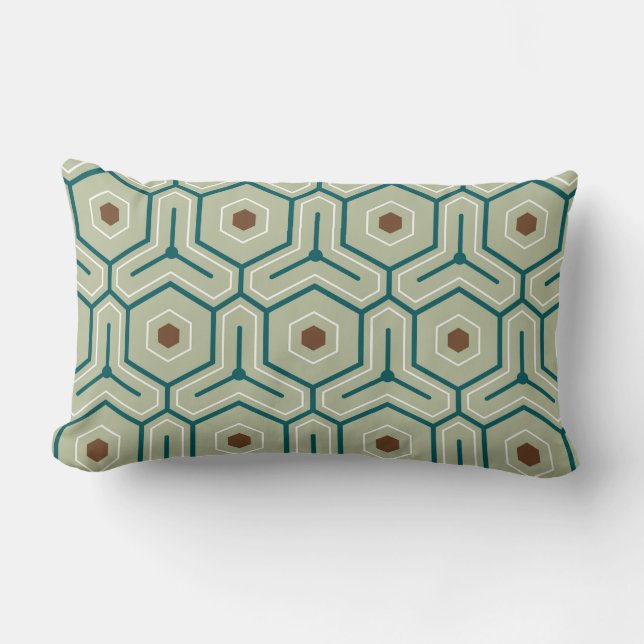 Coussin Rectangle Motif géométrique à hexagones entrelacés (Recto)