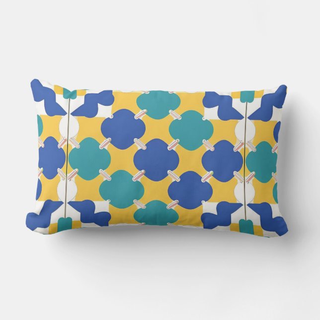 Coussin Rectangle Motif Géométrique Abstrait (Recto)