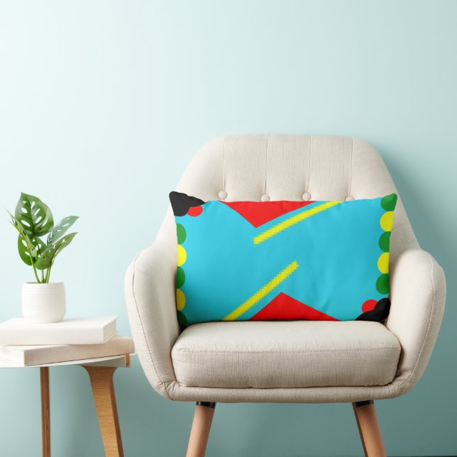 Coussin Rectangle Motif géométrique coloré (Chaise)