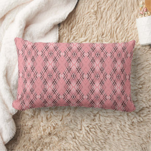 Coussin Rectangle Motif géométrique corail rétro losanges