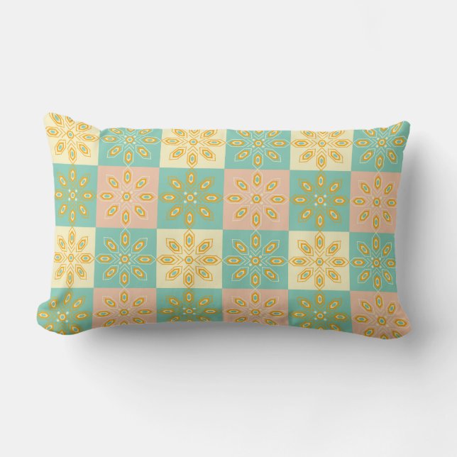 Coussin Rectangle Motif géométrique floral sans couture (Recto)