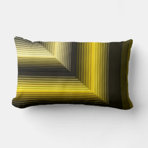 Coussin Rectangle motif géométrique jaune noir