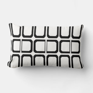 Coussin Rectangle Motif géométrique noir et blanc