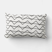Coussin Rectangle Motif géométrique noir et blanc à rayures Chevron (Recto)